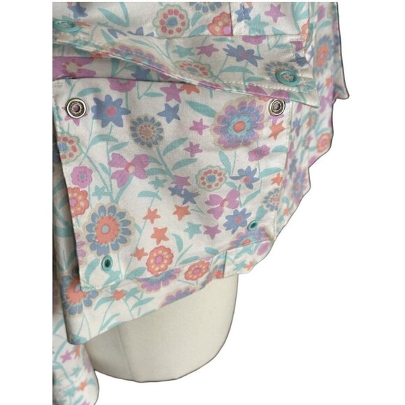 Sigrid Olsen White Floral Collared Snap Up Jacket with Pockets Women's Sz S - Picture 7 of 11